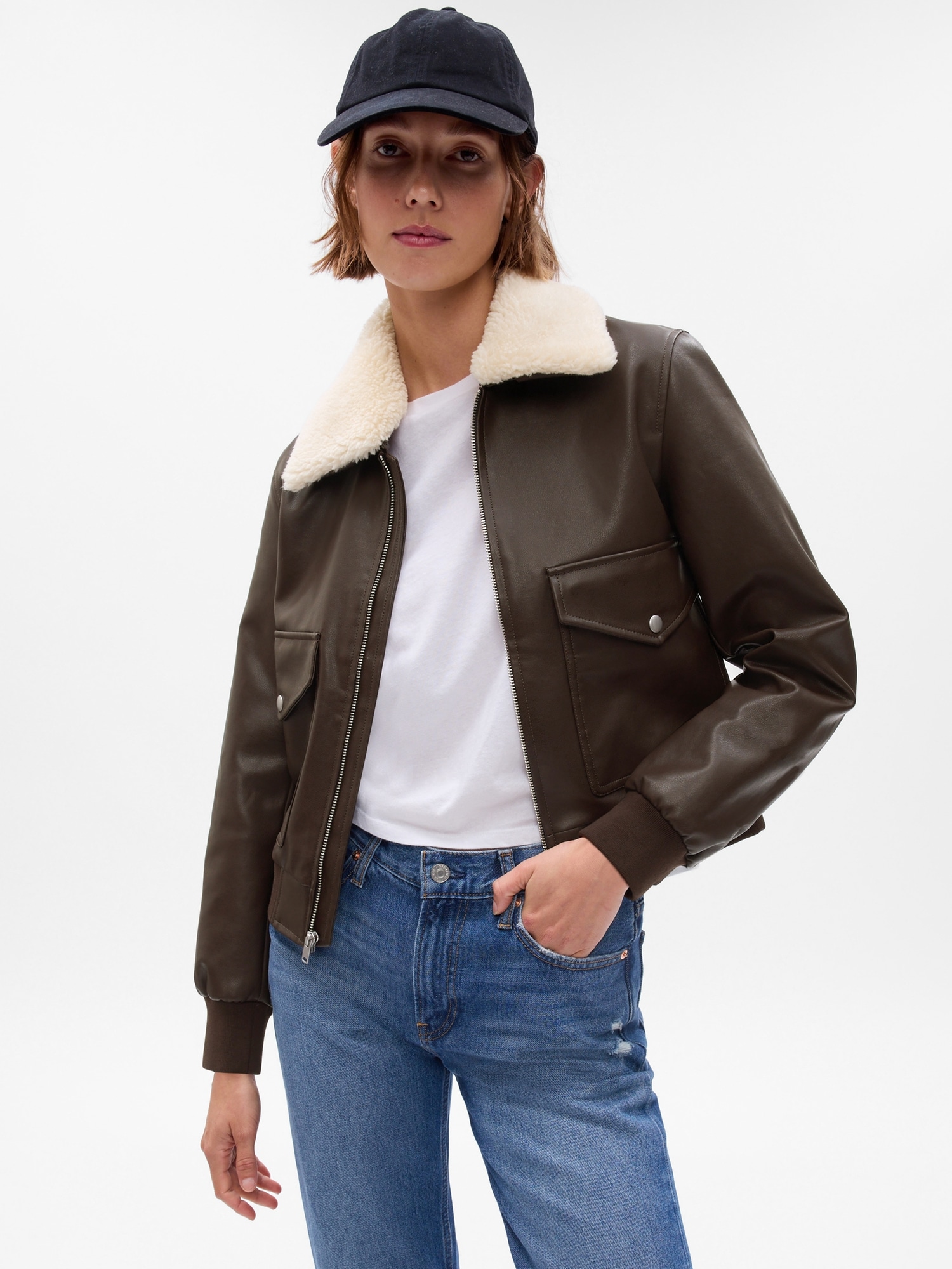 Vegan Leather Flight Jacket | Gap