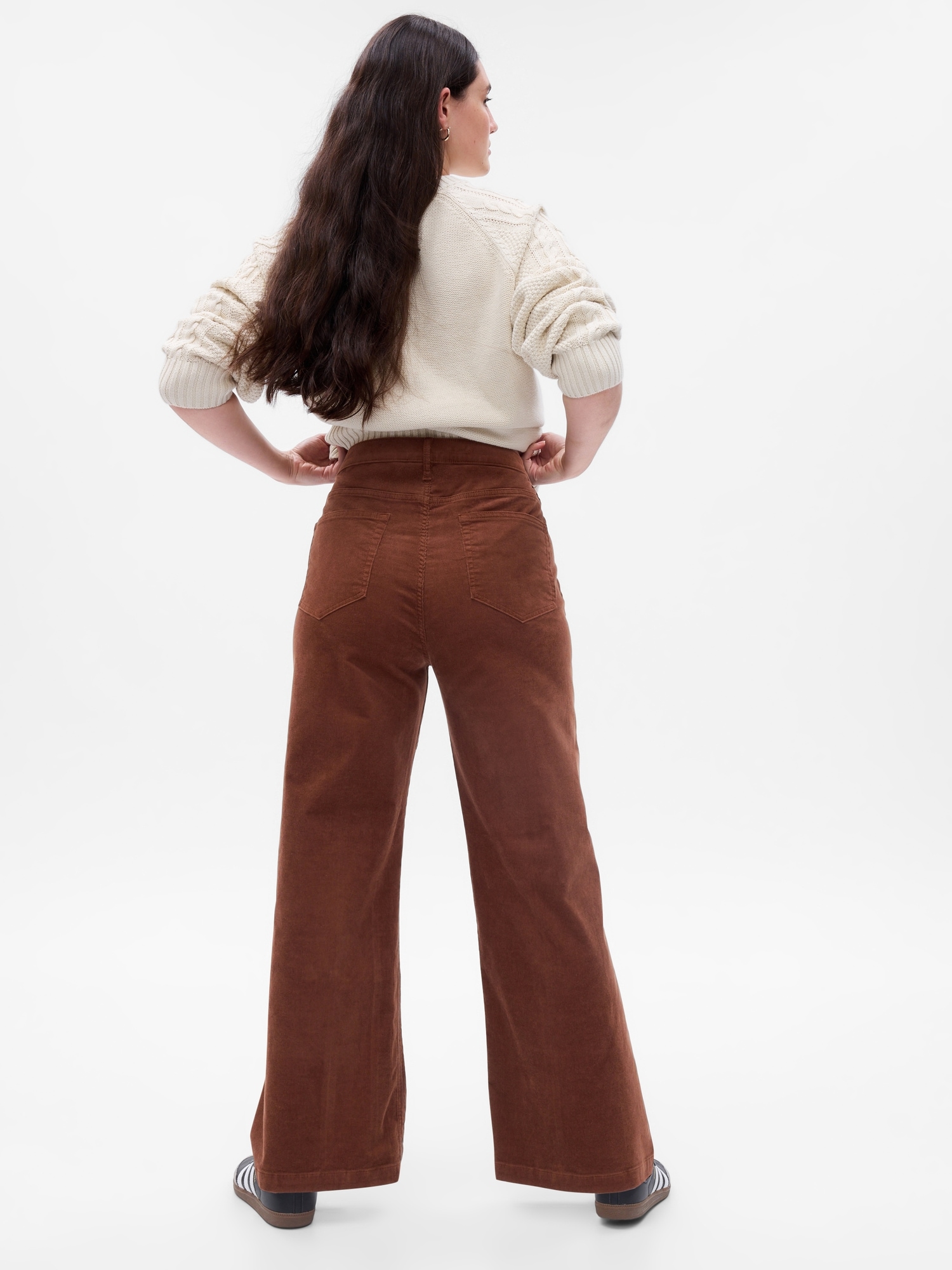 High Rise Corduroy Stride Wide-Leg Pants