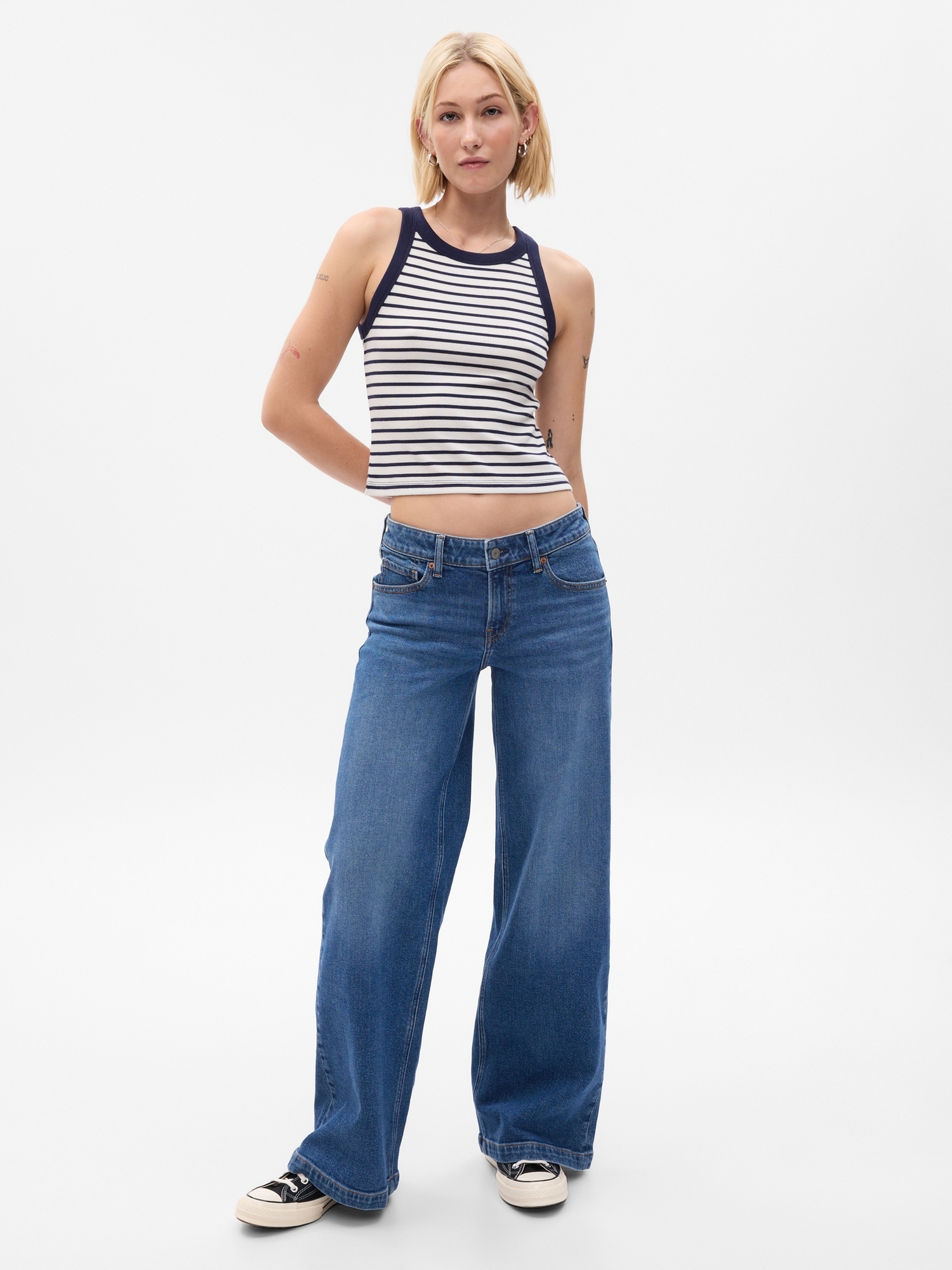 Low Rise Stride Wide Leg Jeans with Washwell Gap