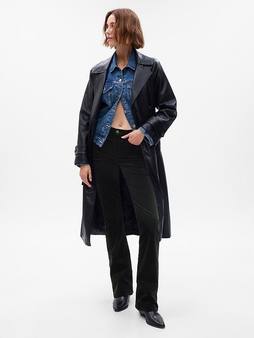 Gap Women's Mid Rise Velvet Baby Boot Jeans (Black)