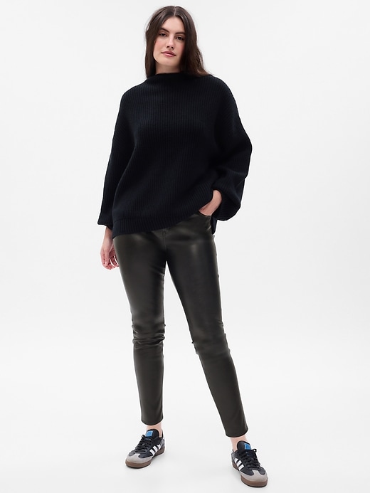 Image number 4 showing, Mid Rise Vegan Leather True Skinny Pants