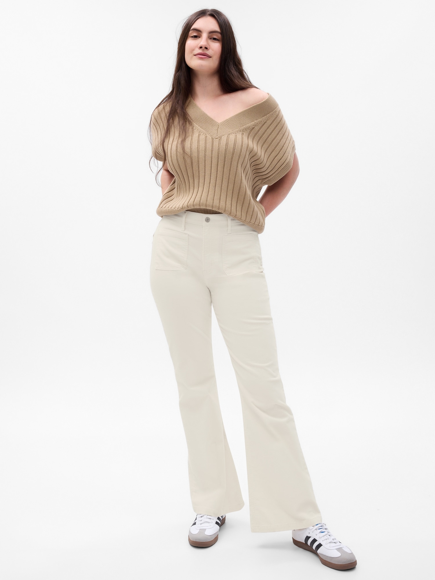 Flare Work Pantswomen's Corduroy Flare Pants - High Waist Slim Fit Autumn  Office Trousers