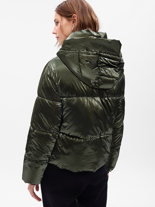 2 of 8 showing, with the color dark olive green of product Big Puff Cropped Jacket