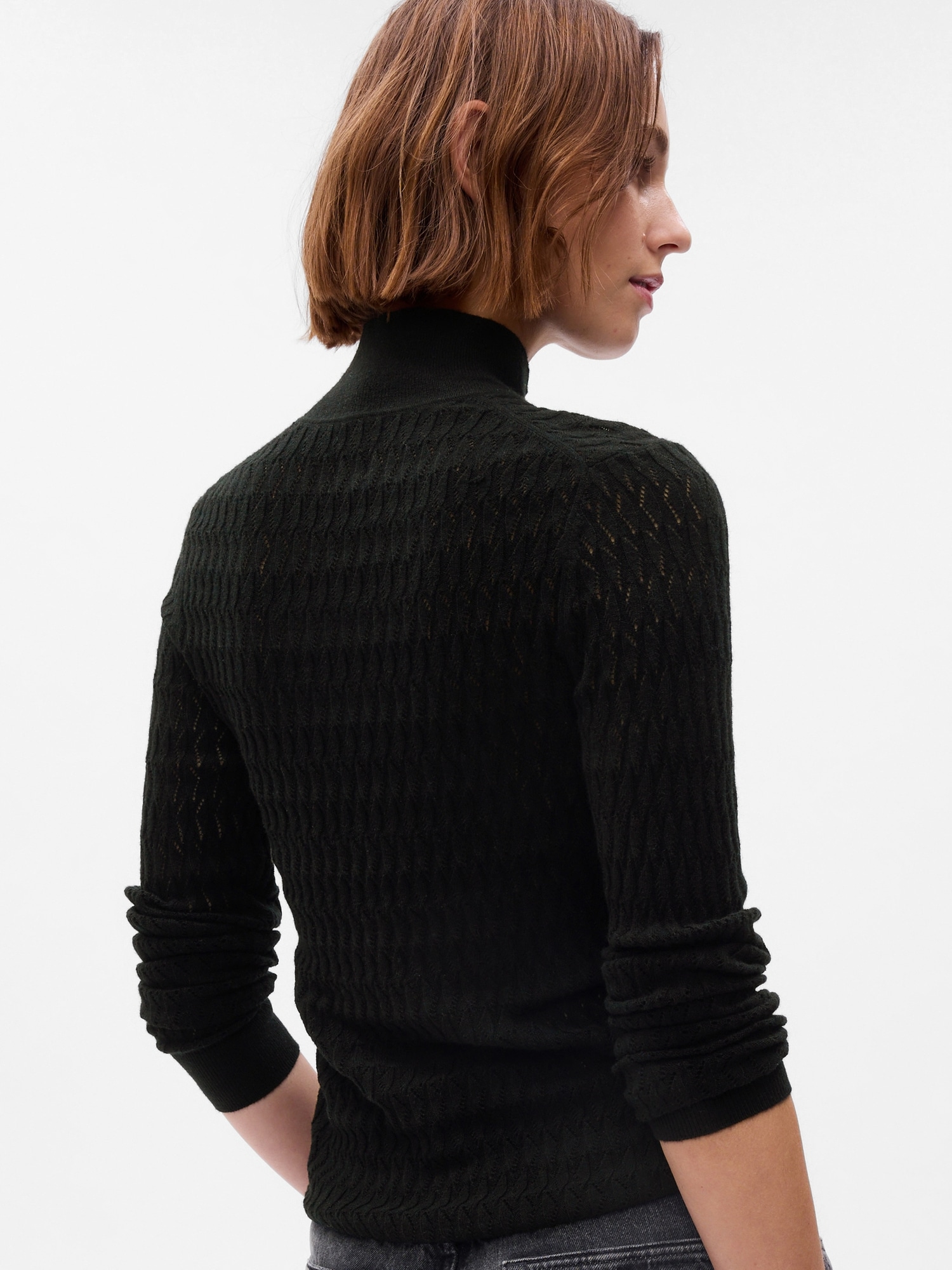 Ladies black ribbed clearance turtleneck