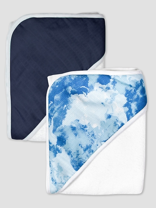 Image number 1 showing, Honest Baby Clothing Two Pack Organic Cotton Hooded Towels
