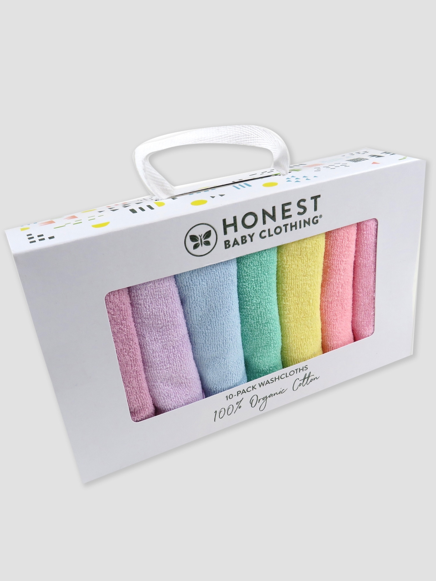 Honest Baby Clothing Ten Pack Organic Cotton Baby Terry Washcloths