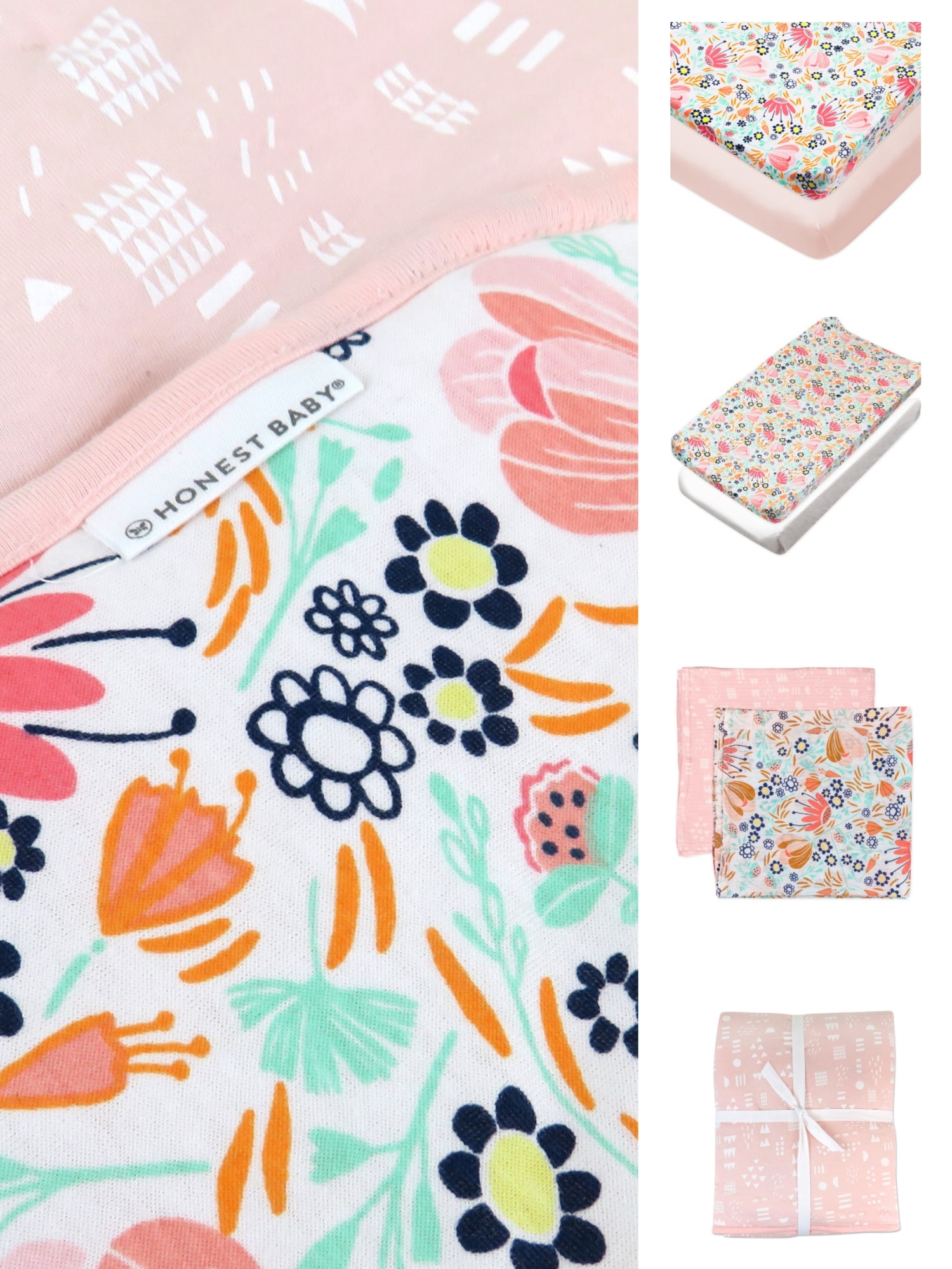 Honest Baby Clothing Sweet Dreams Nursery Necessities Seven Piece Gift Set - Pink