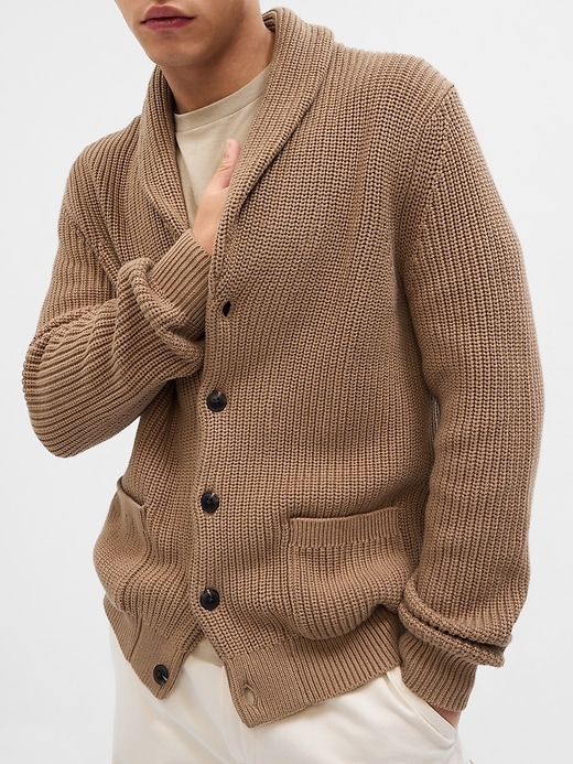 Image number 2 showing, Rib Shawl Cardigan