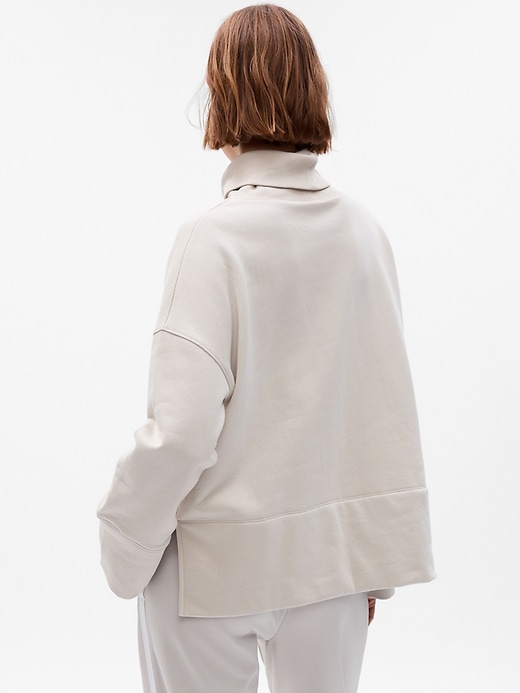 2 of 8 showing, with the color moonstone beige of product 24/7 Split-Hem Vintage Soft Turtleneck Pullover