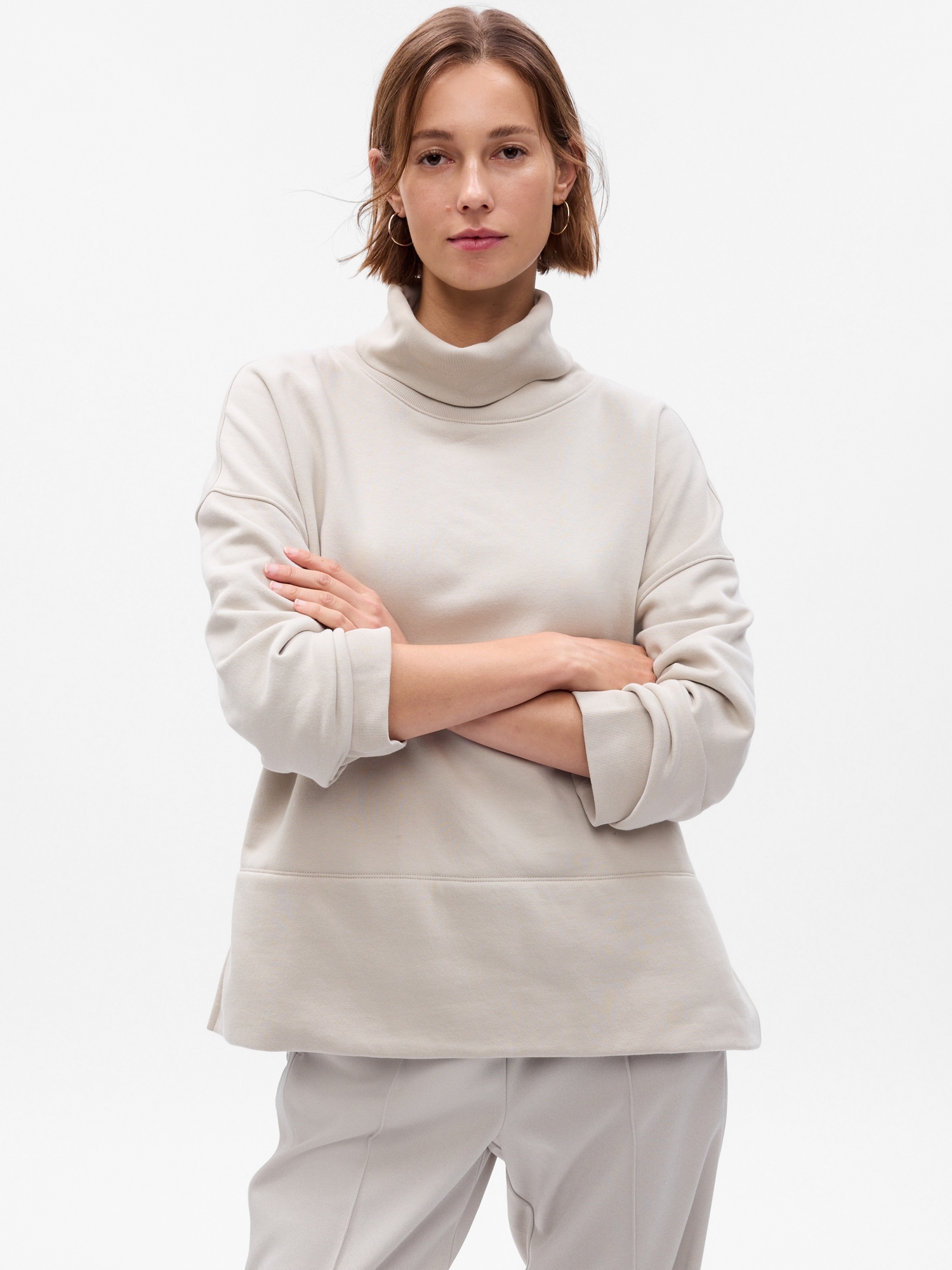 Gap 24/7 Split-Hem Vintage Soft Turtleneck Pullover