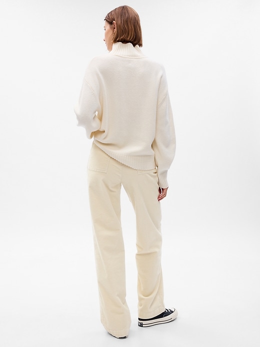 2 of 8 showing, with the color chino beige of product Mid Rise Loose Corduroy Pants