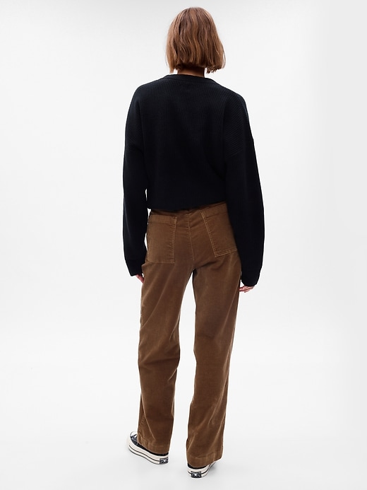 2 of 8 showing, with the color brazen brown of product Mid Rise Loose Corduroy Pants