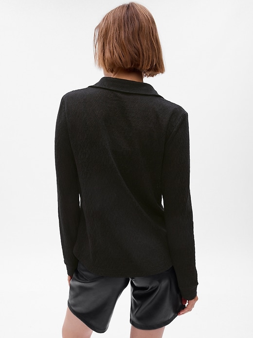 2 of 8 showing, with the color black of product Floral Jacquard Shirt