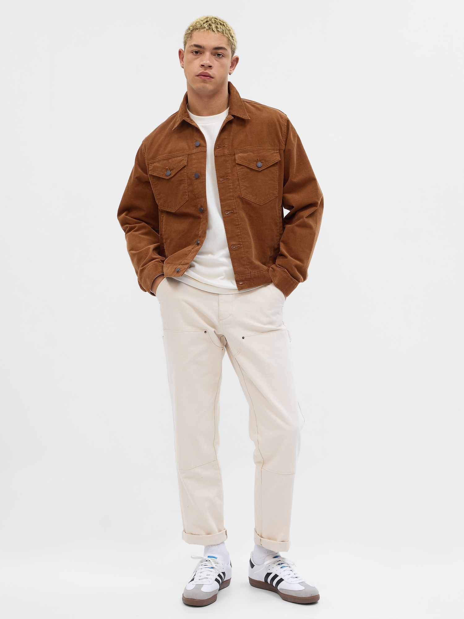 Gap Icon Corduroy Jacket With Washwell In Bright Brown