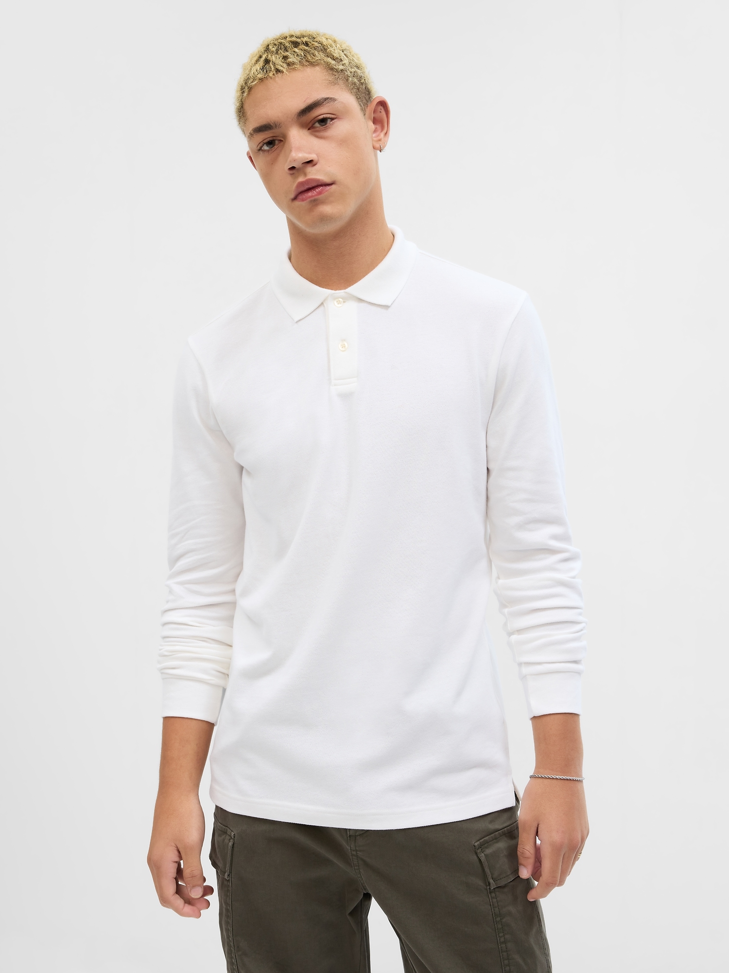 Gap Pique Polo Shirt Shirt In Off White