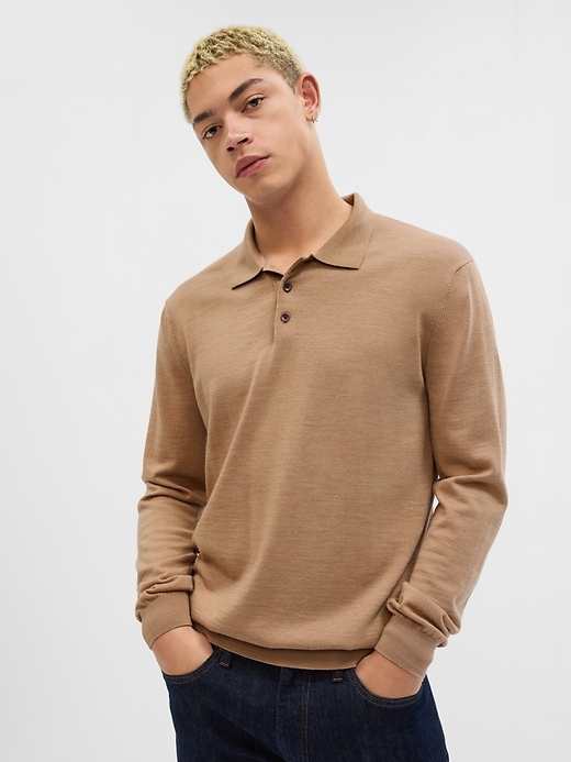 Tシャツ・カットソー Golden  Merino wool polo shirt (GMP01412 P00104190100) Merino Wool Polo Shirt | Gap