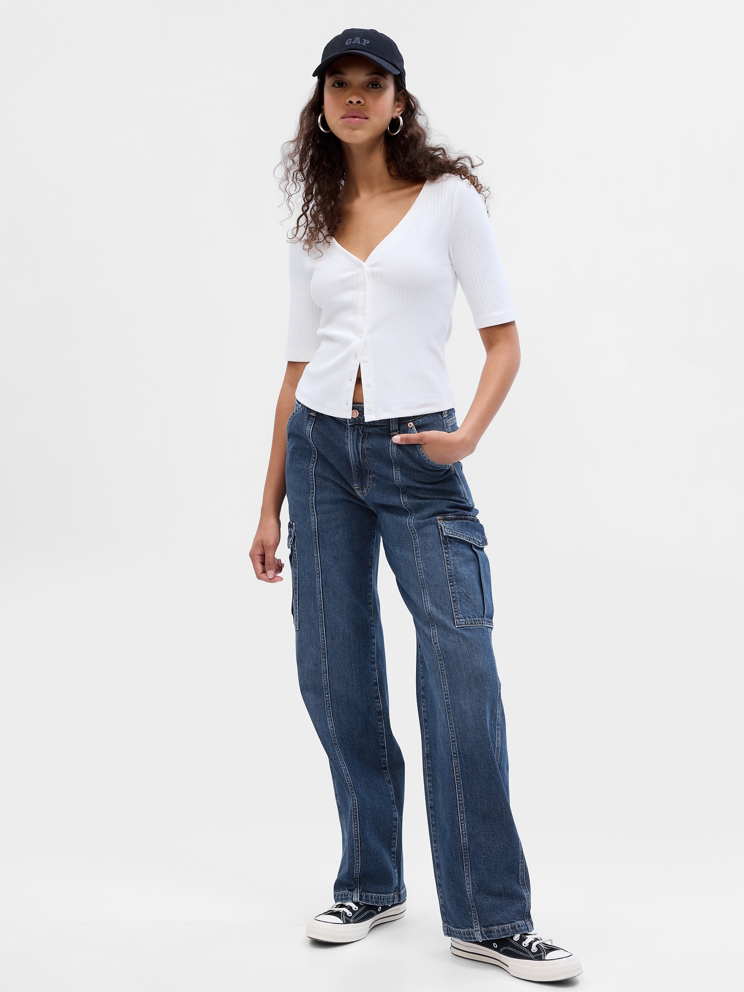 Mid Rise ’90s Loose Cargo Jeans | Gap