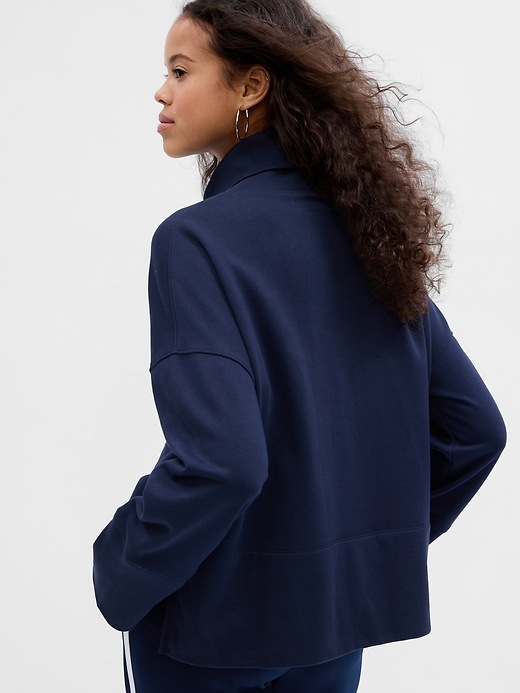 2 of 8 showing, with the color navy blue of product 24/7 Split-Hem Vintage Soft Turtleneck Pullover