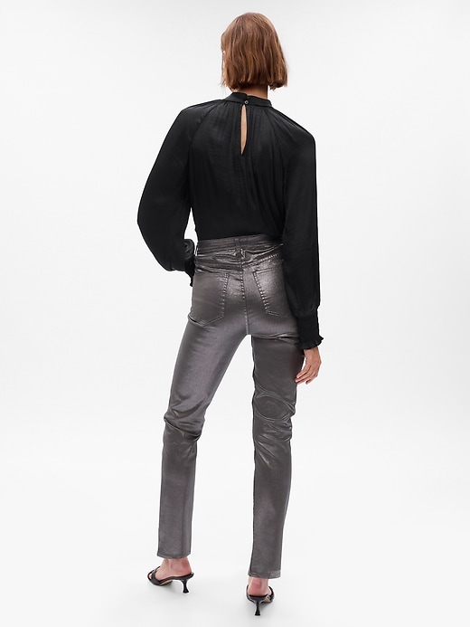 Image number 2 showing, High Rise Metallic Vintage Slim Jeans