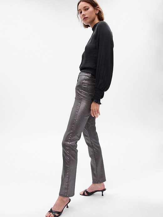 Image number 8 showing, High Rise Metallic Vintage Slim Jeans