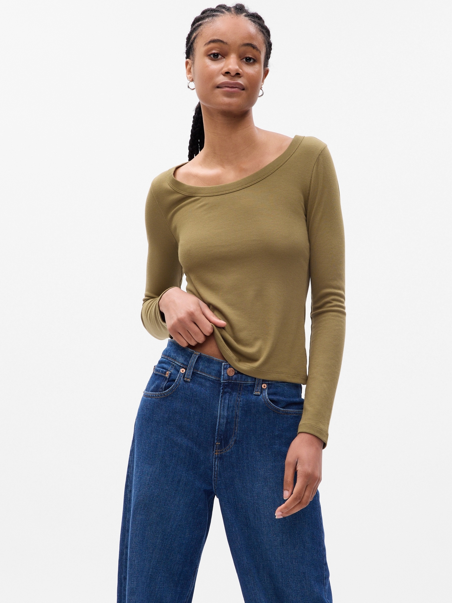 Gap Mini Rib Scoop Neck T-Shirt