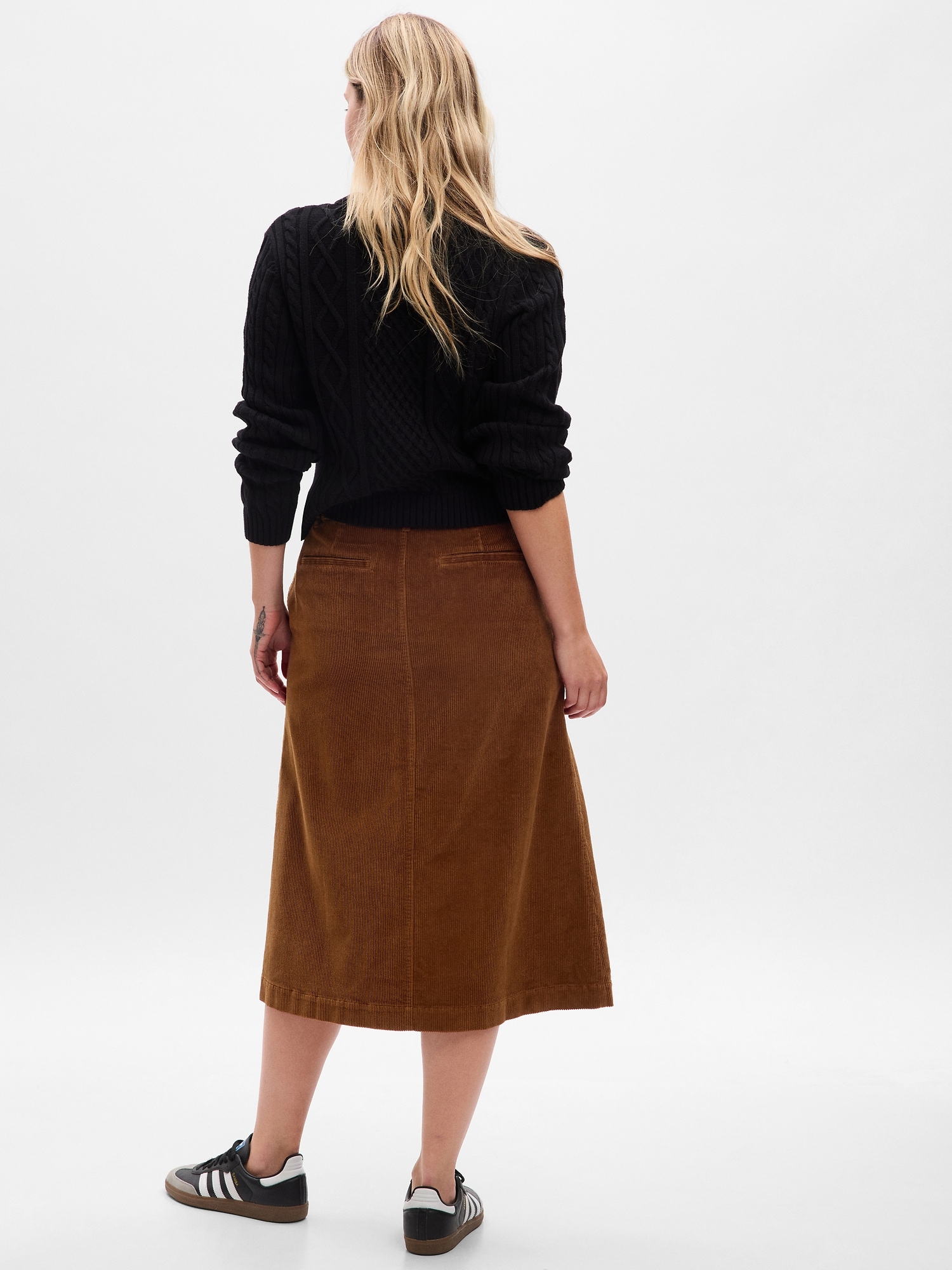 Corduroy Midi Skirt Gap