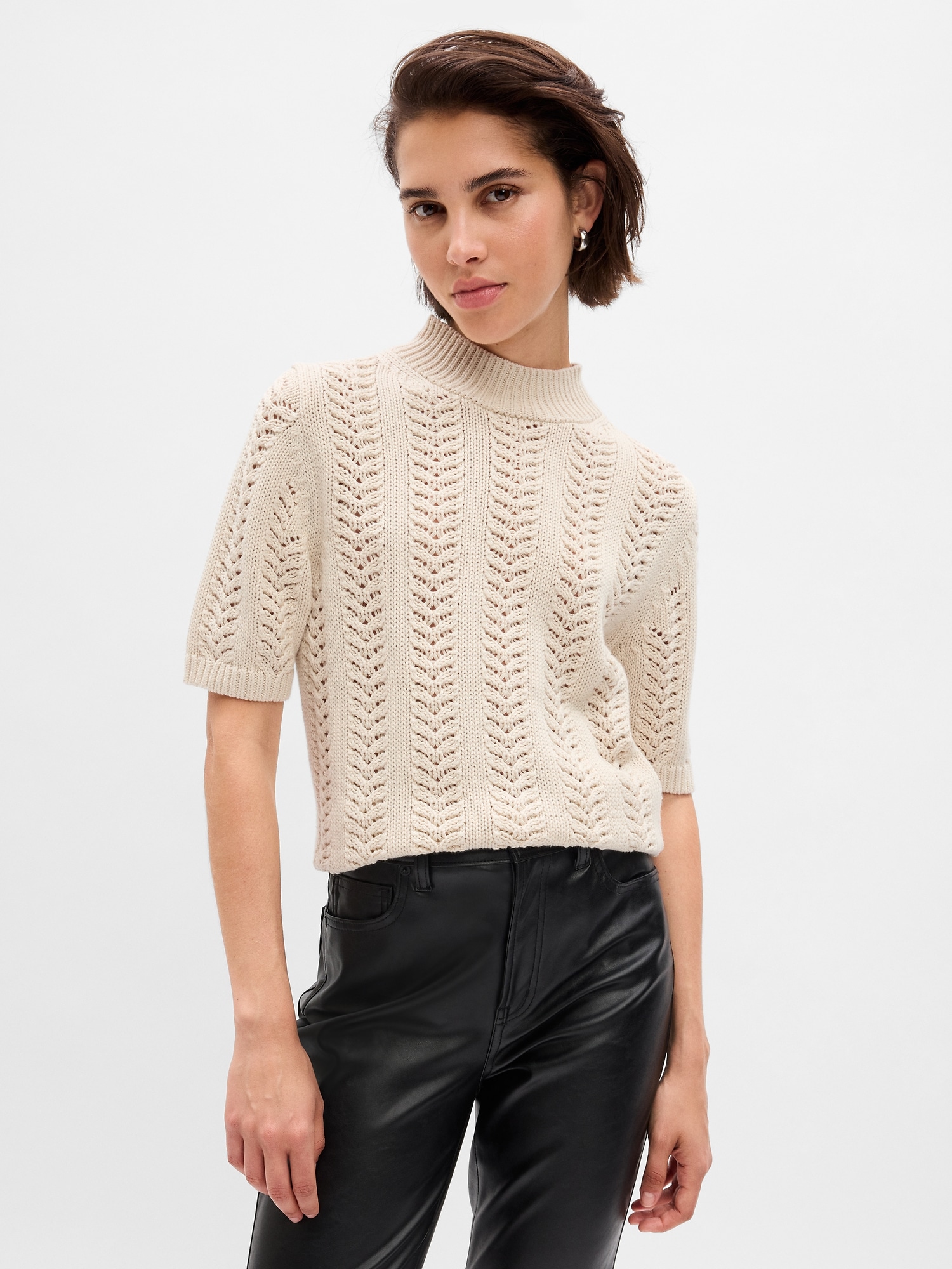 Gap Pointelle Mockneck Sweater