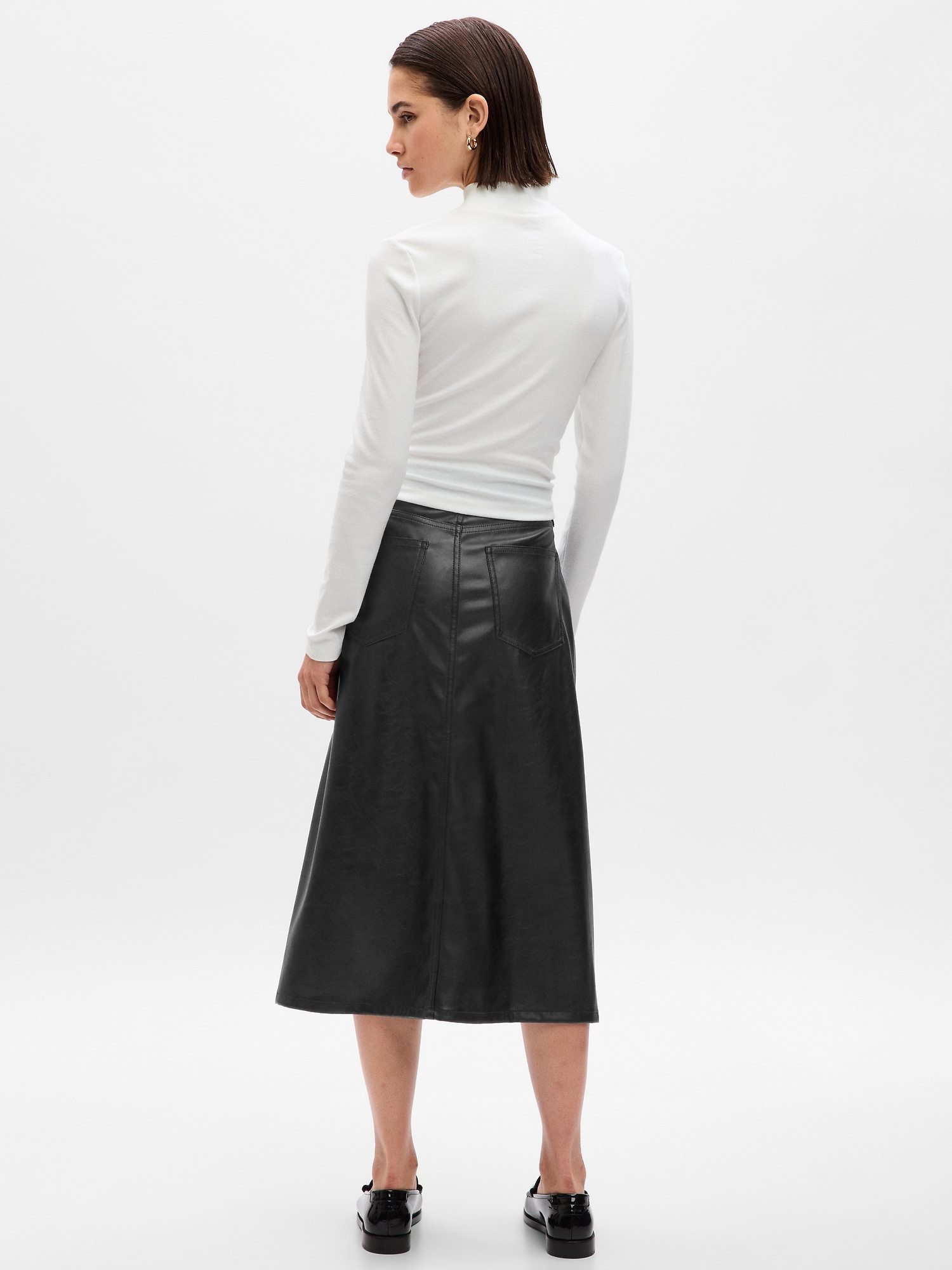Женские юбки Gap Vegan Leather Midi Skirt — фото 2