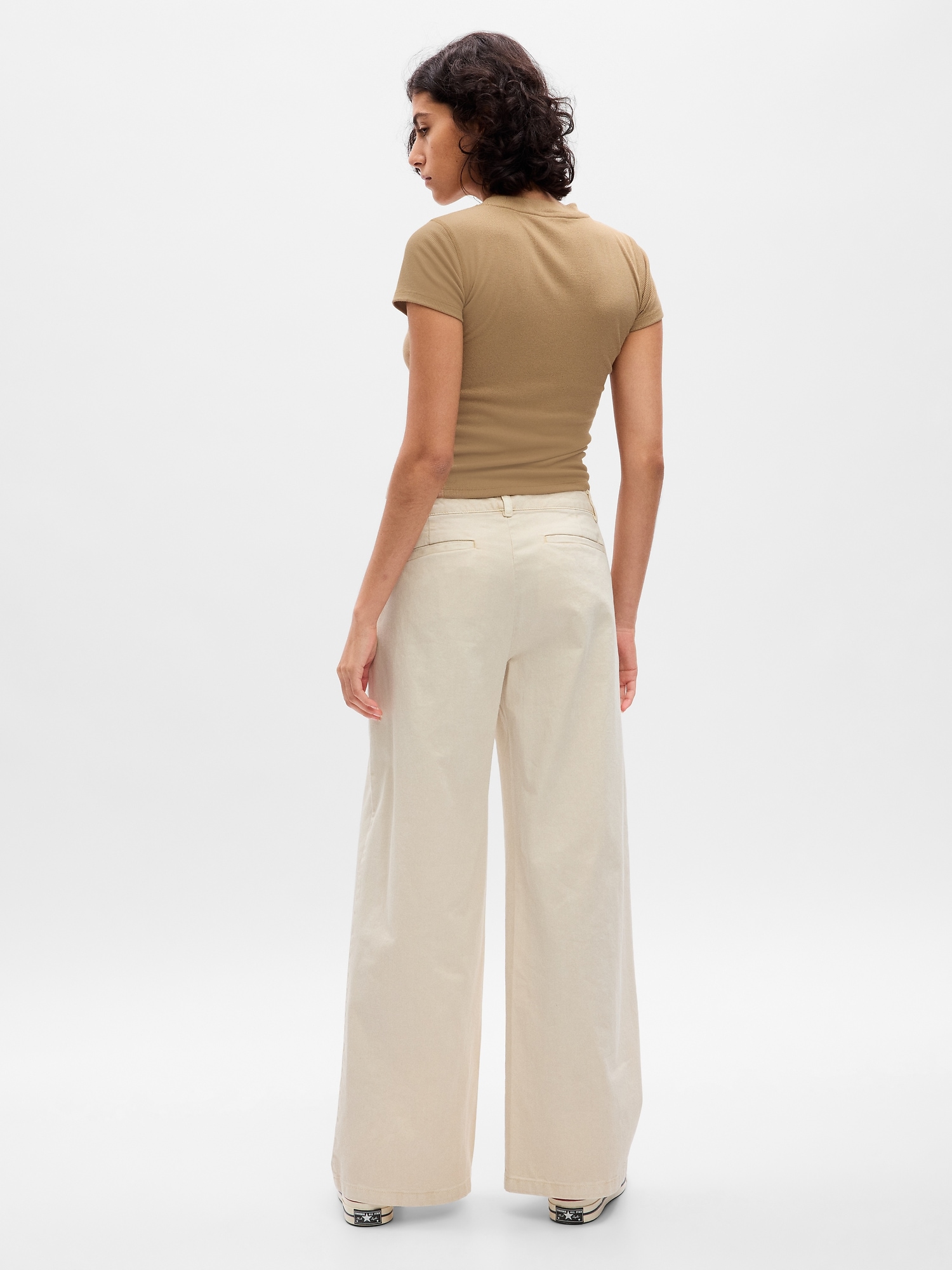 Linen Low-Rise Wide Leg Pants