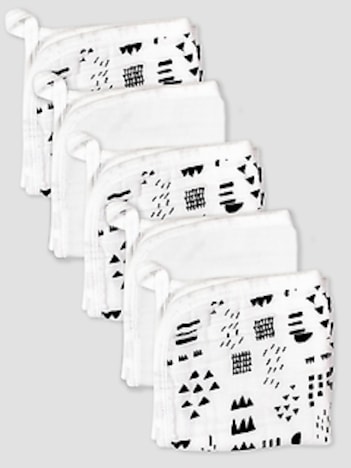 Honest Baby Clothing Five Pack Organic Cotton Triple Layer Woven Washcloths
