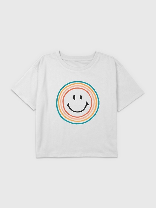 Kids Generics Smiley Graphic Boxy Crop Tee | Gap