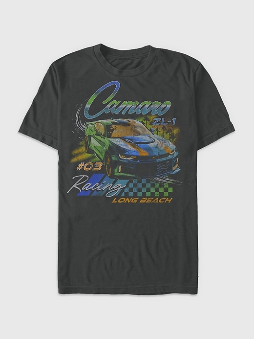 1 of 8 showing, with the color GREY of product General Motors Camaro Long Beach Racing Graphic Tee