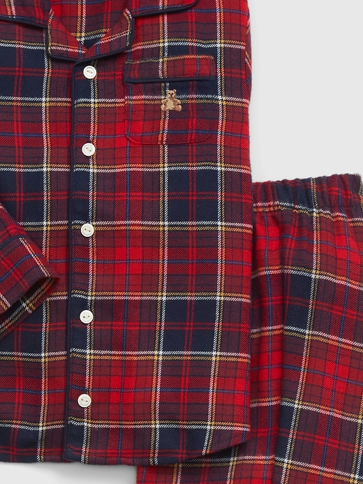 2 of 8 showing, with the color red mixed plaid of product Baby & Toddler Recycled PJ Set