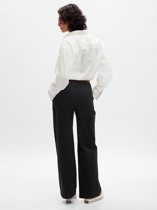 2 of 8 showing, with the color black of product Low Rise Loose Khakis