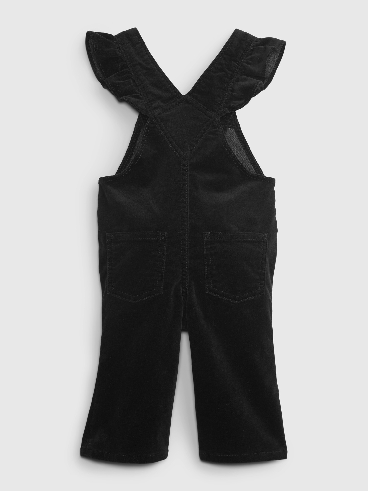 Baby Velvet Ruffle Flare Overalls Gap