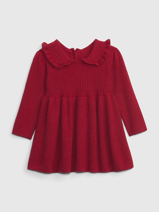 Baby CashSoft Ruffle Rib Sweater Dress Gap