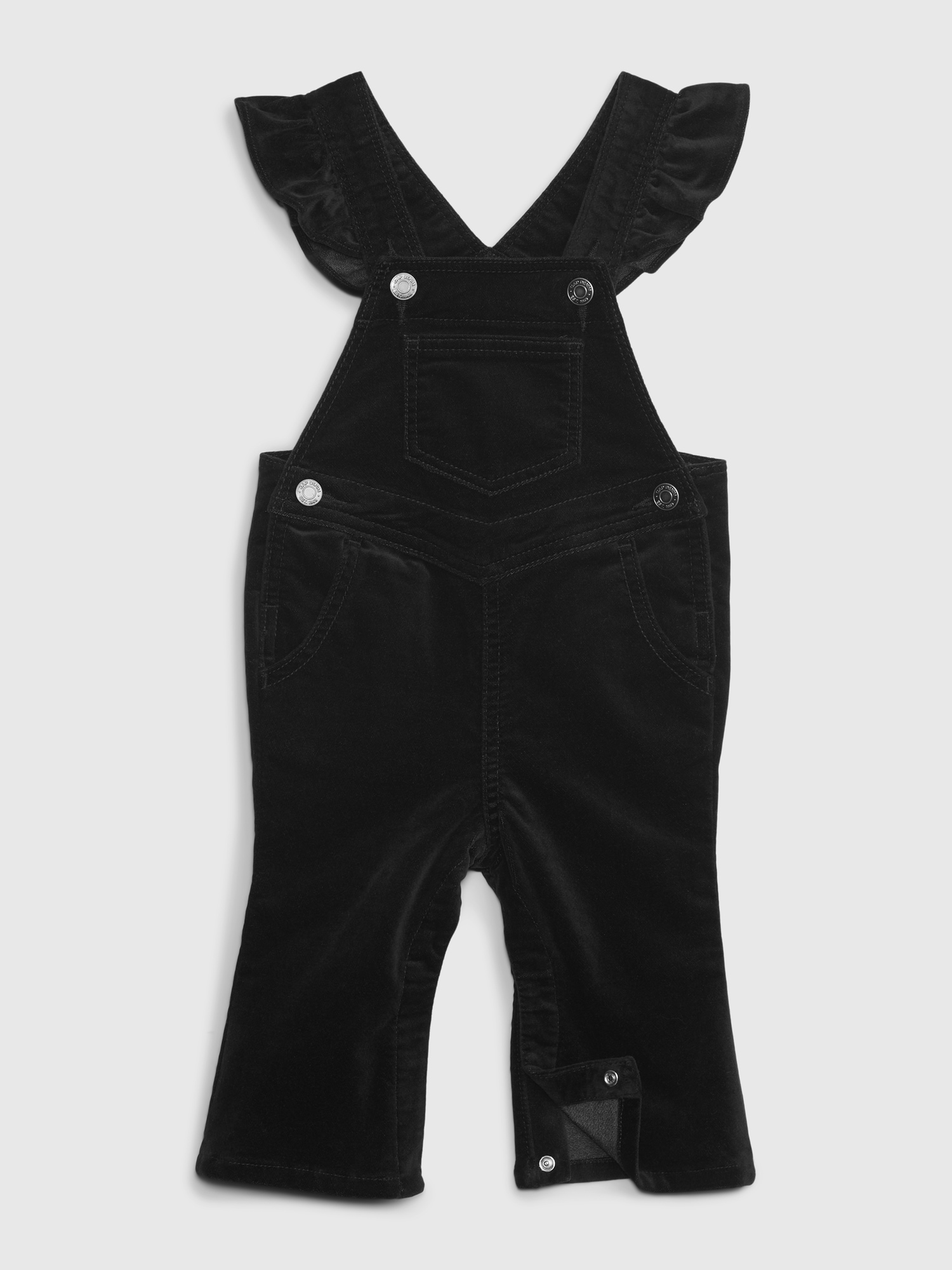 Baby Velvet Ruffle Flare Overalls