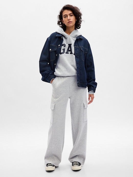 1 of 8 showing, with the color heather grey of product Vintage Soft Cargo Sweatpants