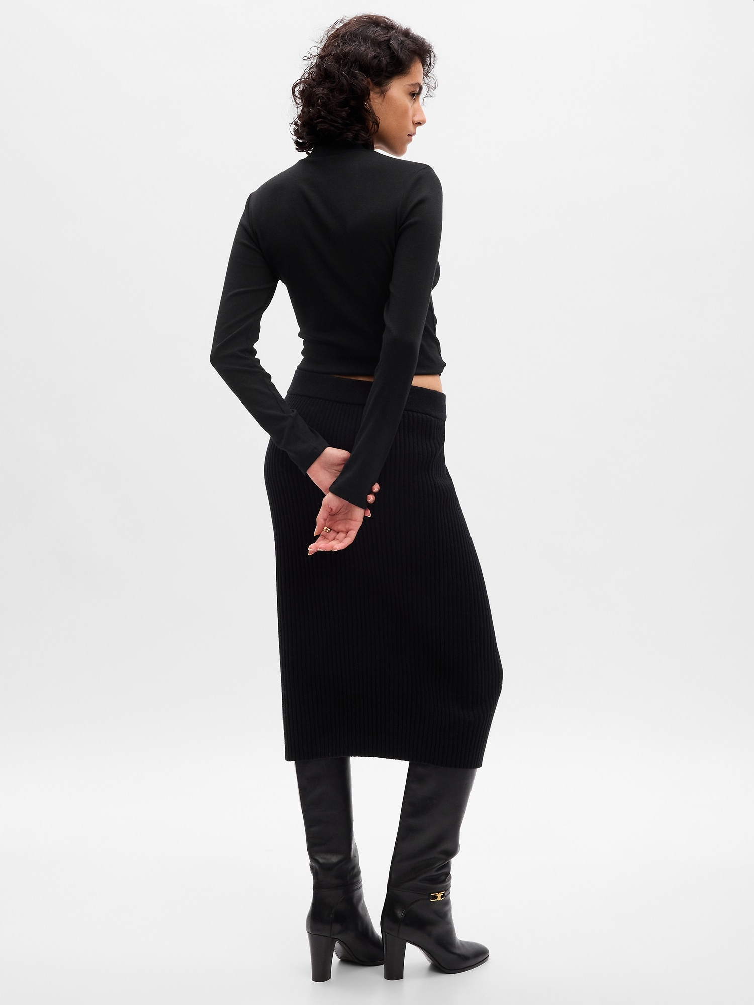 CashSoft Rib Midi Sweater Skirt | Gap