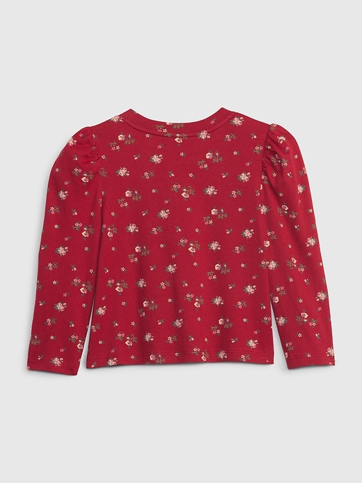 2 of 8 showing, with the color red floral print of product Baby & Toddler Organic Cotton Mix & Match Pocket T-Shirt