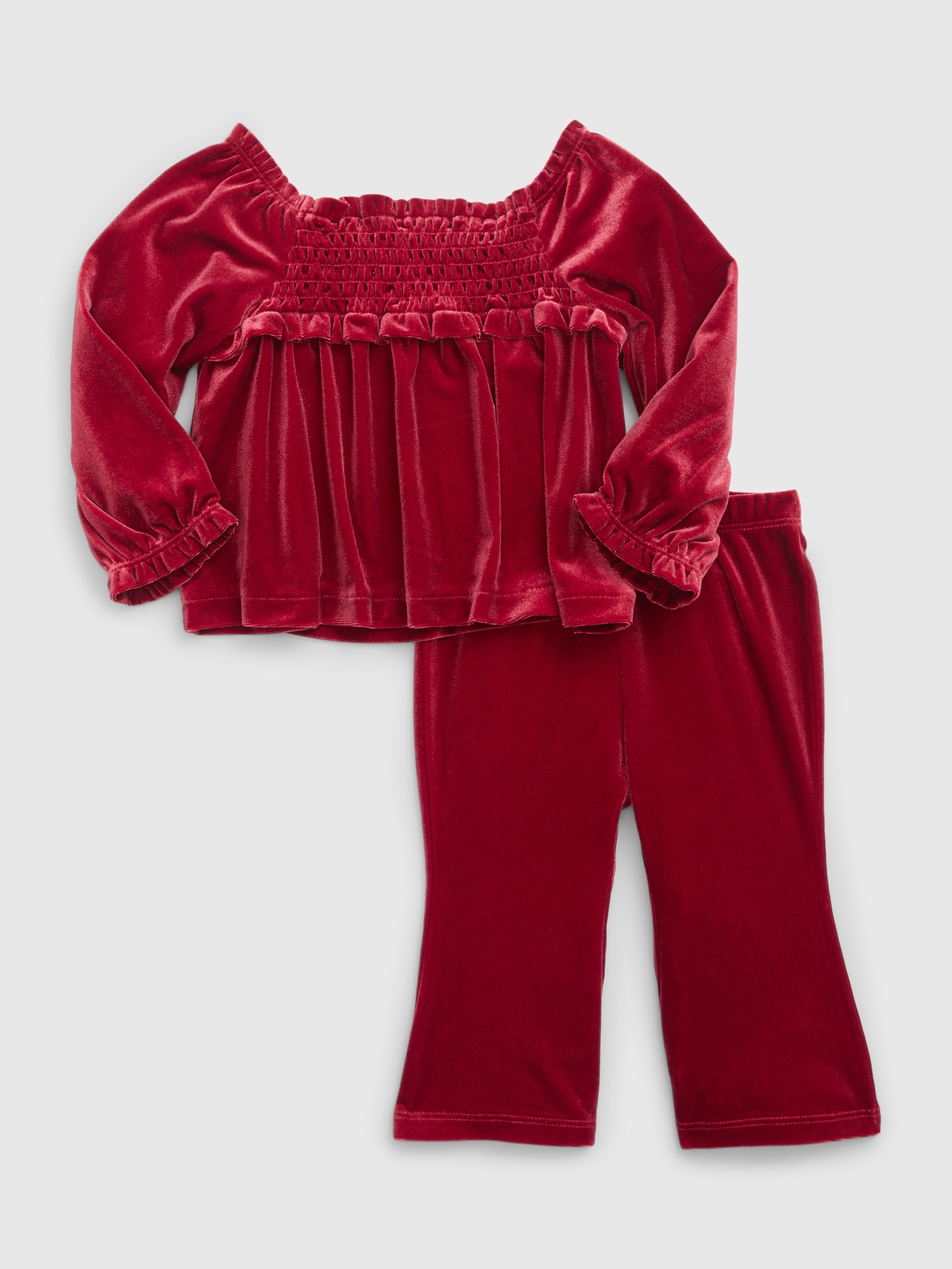 Baby Velvet Smocked Outfit Set