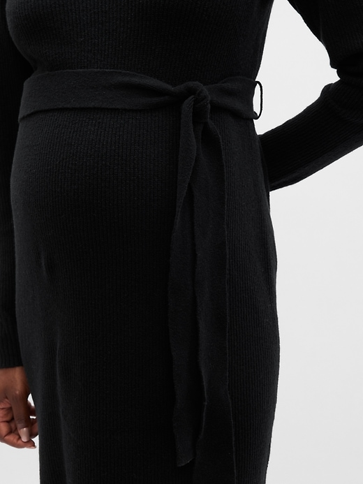 Image number 4 showing, Maternity CashSoft Belted Midi Sweater Dress