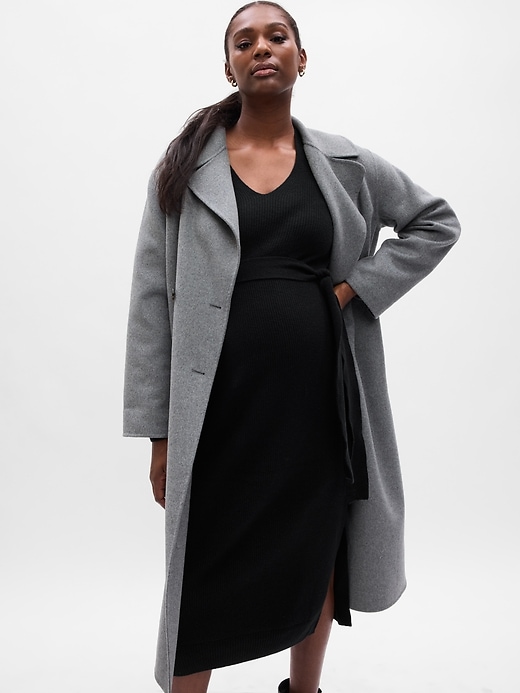 Image number 3 showing, Maternity CashSoft Belted Midi Sweater Dress