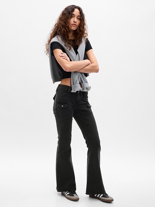 Image number 1 showing, Low Rise Y2K Flare Jeans