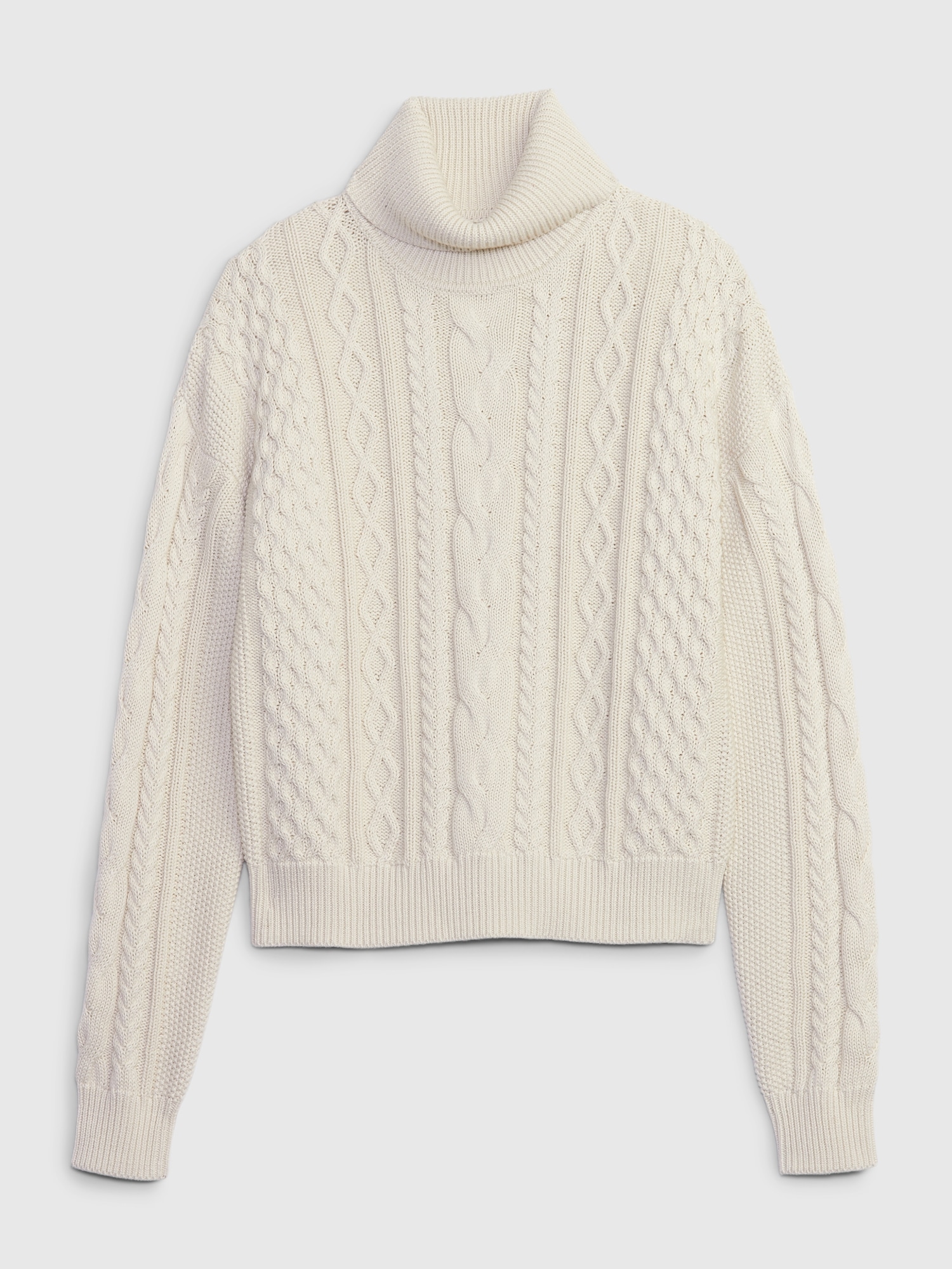 Turtleneck Cable-Knit Cropped Sweater | Gap