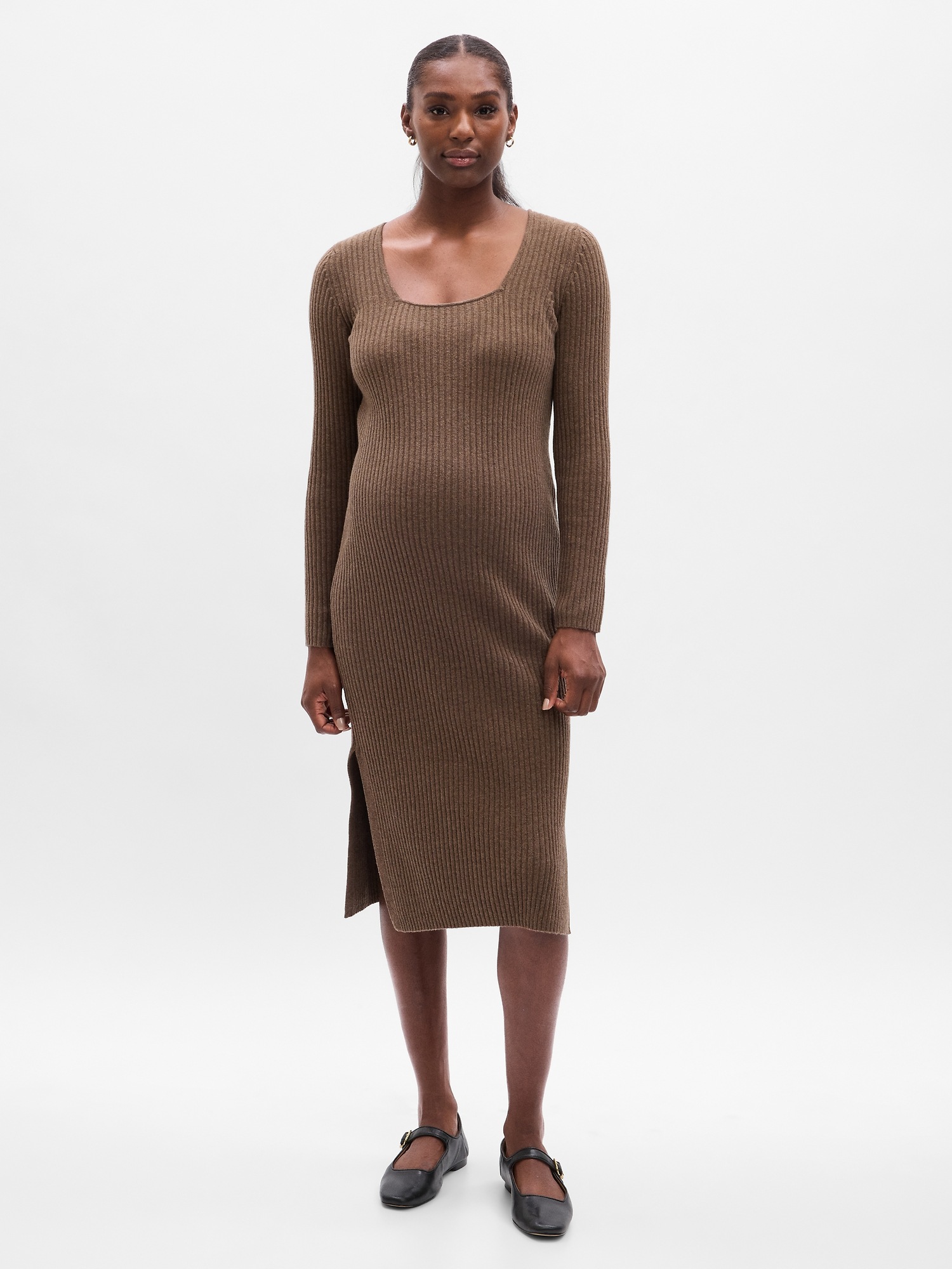 Maternity CashSoft Rib Midi Sweater Dress | Gap