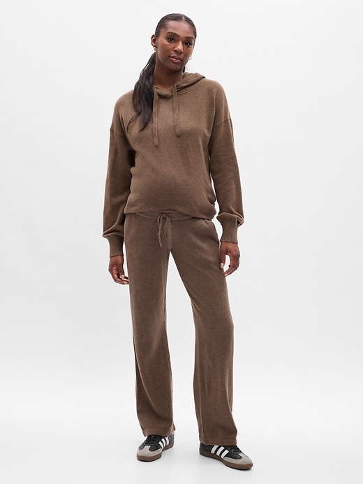 1 of 8 showing, with the color COZY BROWN of product Maternity CashSoft Sweater Pants