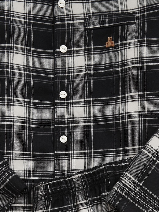 2 of 8 showing, with the color black and white of product Kids Recycled Plaid PJ Set