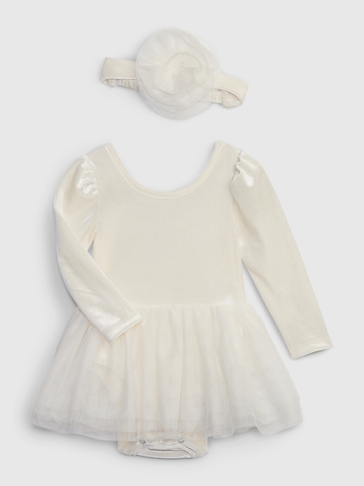 Image number 1 showing, Baby Velvet Tulle Dress Set