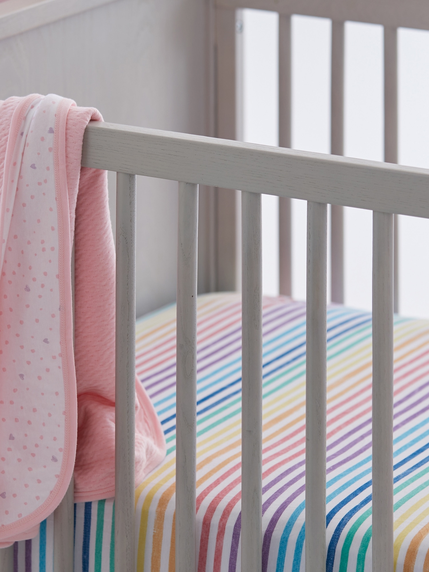 Pink and 2025 grey cot bedding